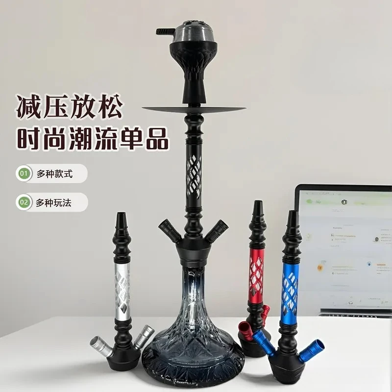 Bar KTV night tide play special high-end Arab shisha full set medium glass double tube hookah