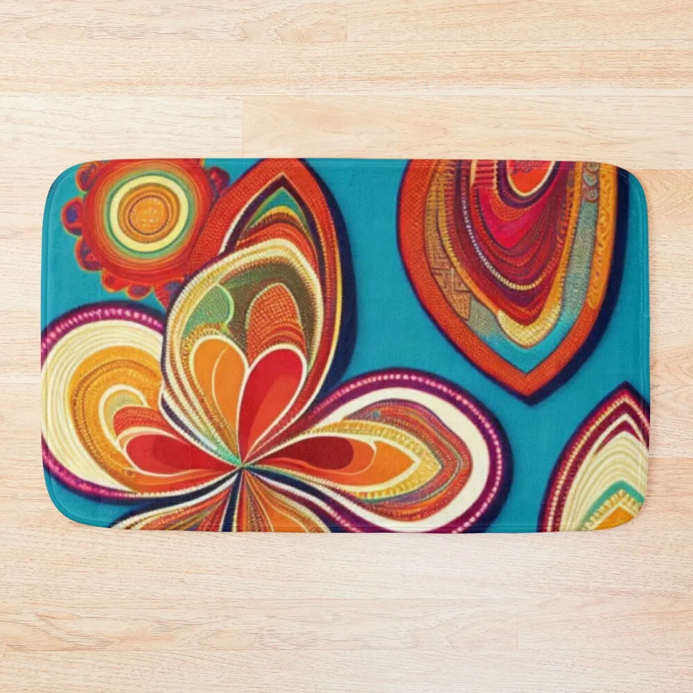 

Retro Pattern, 1960’s Style, 1970s Style, Trippy, Trippy Design, Flower Power, recycle reuse renew rethink, support wom Bath Mat