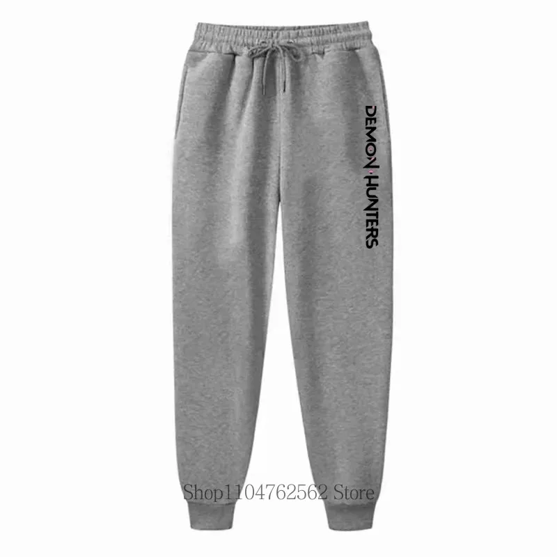 Kpop شيطان هنتر مطبوعة الرجال السراويل الرياضية غير رسمية موضة النساء اللياقة البدنية الركض السراويل الطويلة تشغيل التدريب الصوف Sweatpants