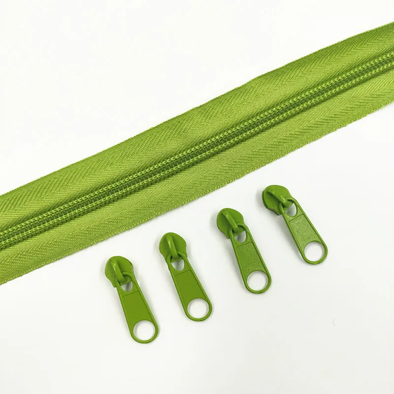 1/2/3/5/8/10 متر 5 # طويلة سحابات من النايلون رولز مع 2/4/6/10/16 /20 قطع سستة المنزلق ل خياط الخياطة اكسسوارات #4