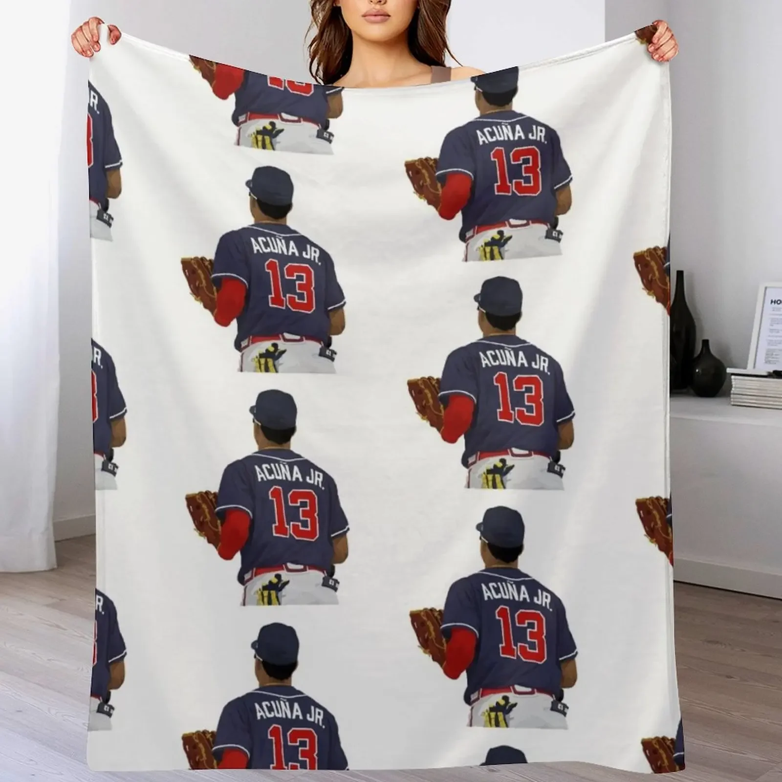 

Ronald Acua Jr. MVP Throw Blanket For Decorative Sofa Luxury St Furrys for winter Blankets