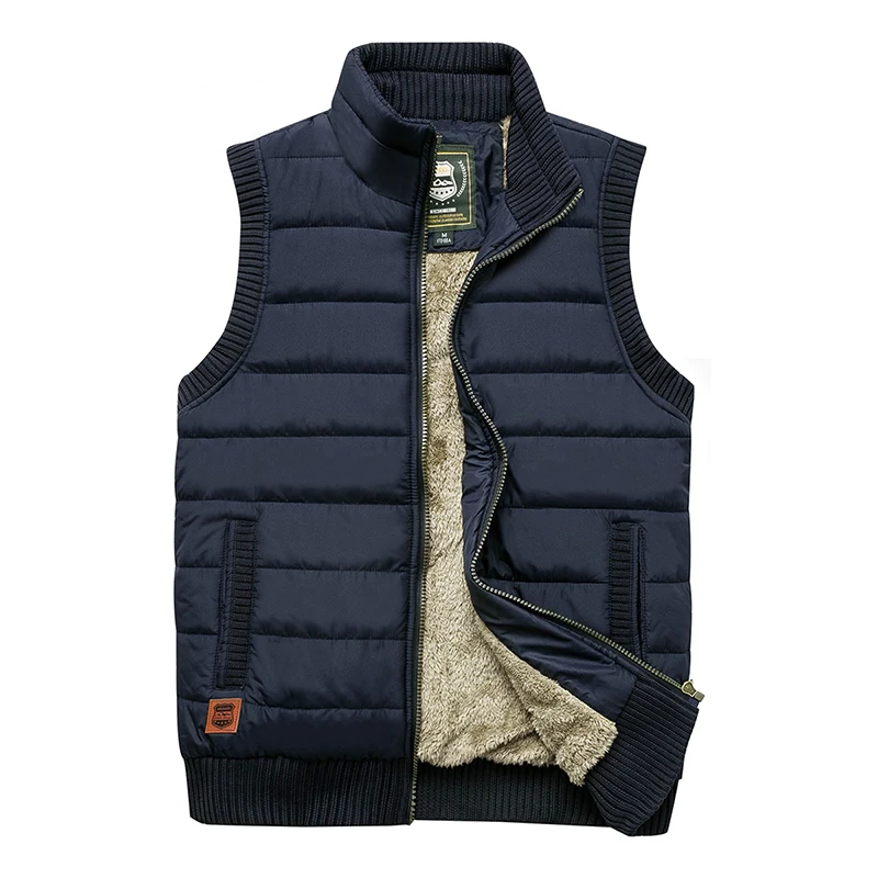 

Winter Man Fleece Thick Cargo Sleeveless Vest Men Casual Multi Pocket Military Vest Coat Male Work Safari Outdoor Vest Waistcoat