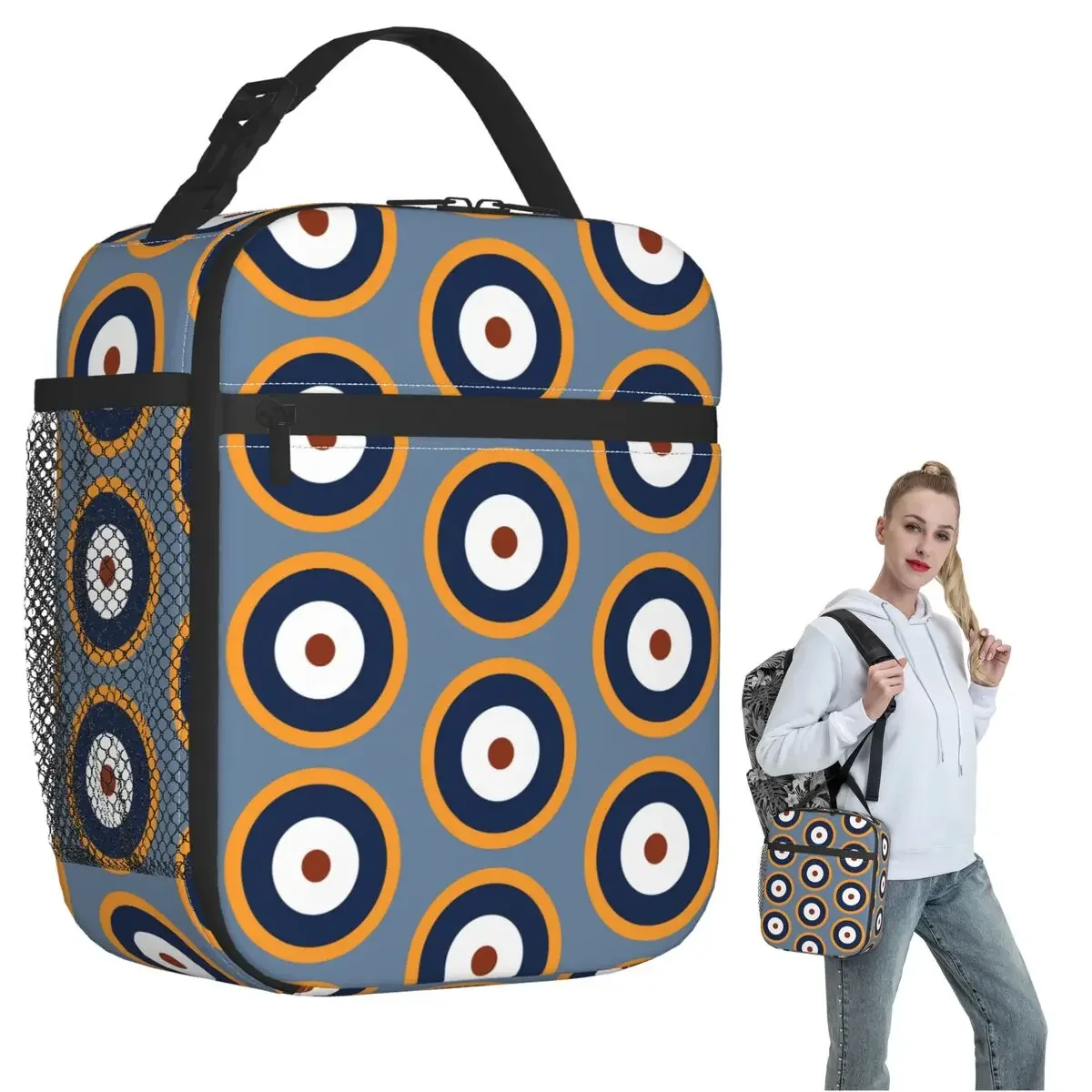 The RAF Roundel Version Used During World War 2 Insulated Lunch Bag for Women Kids Portable Food Boxes Thermal Lunch Box Tote