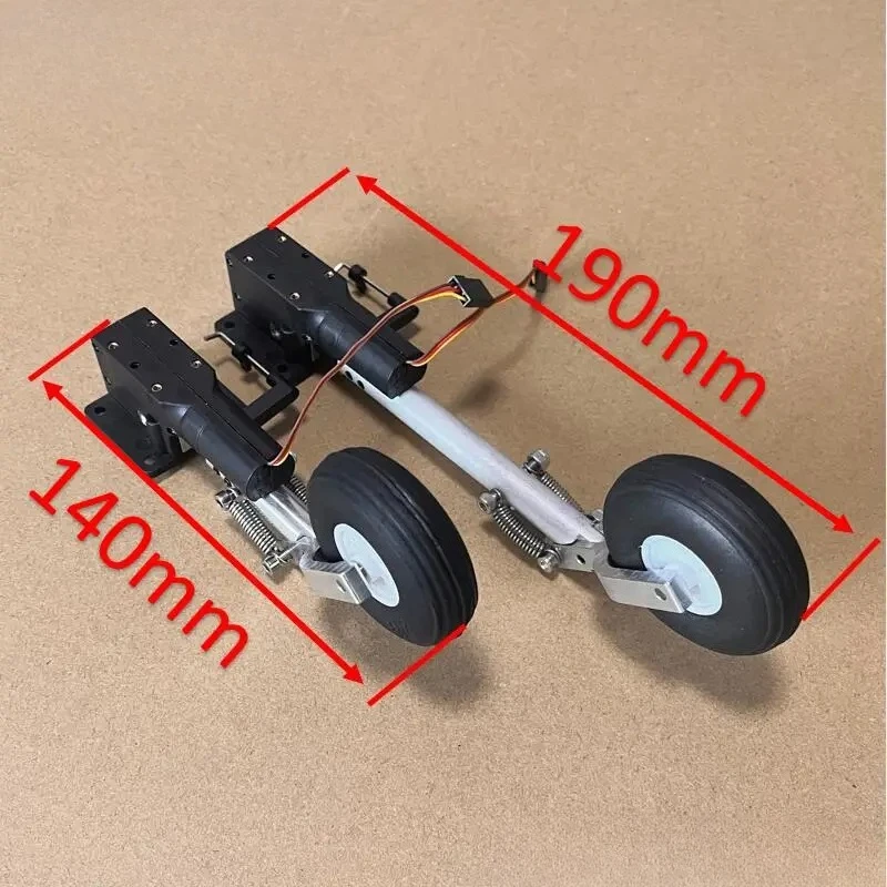 RC Airplane Part 113mm to173mm Nose Retractable Double Spring Kneeling Landing Gear PU wheel for 3-5kg Aircraft Plane DIY Models