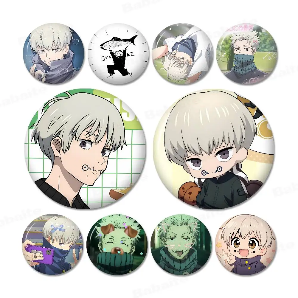 Anime Toge Inumaki Creative Pins Funny Round Snap-in Brooch Badge Backpack Hat Accessories Jewelry Gifts for Friend