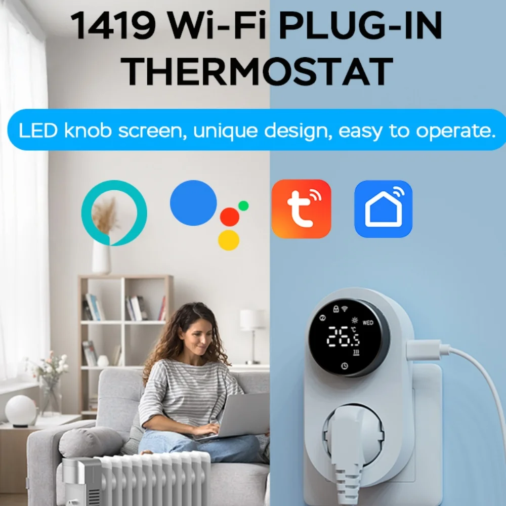 

Doodle WIFI intelligent temperature controller for boiler, water pump, socket-type knob, touch-type thermostat