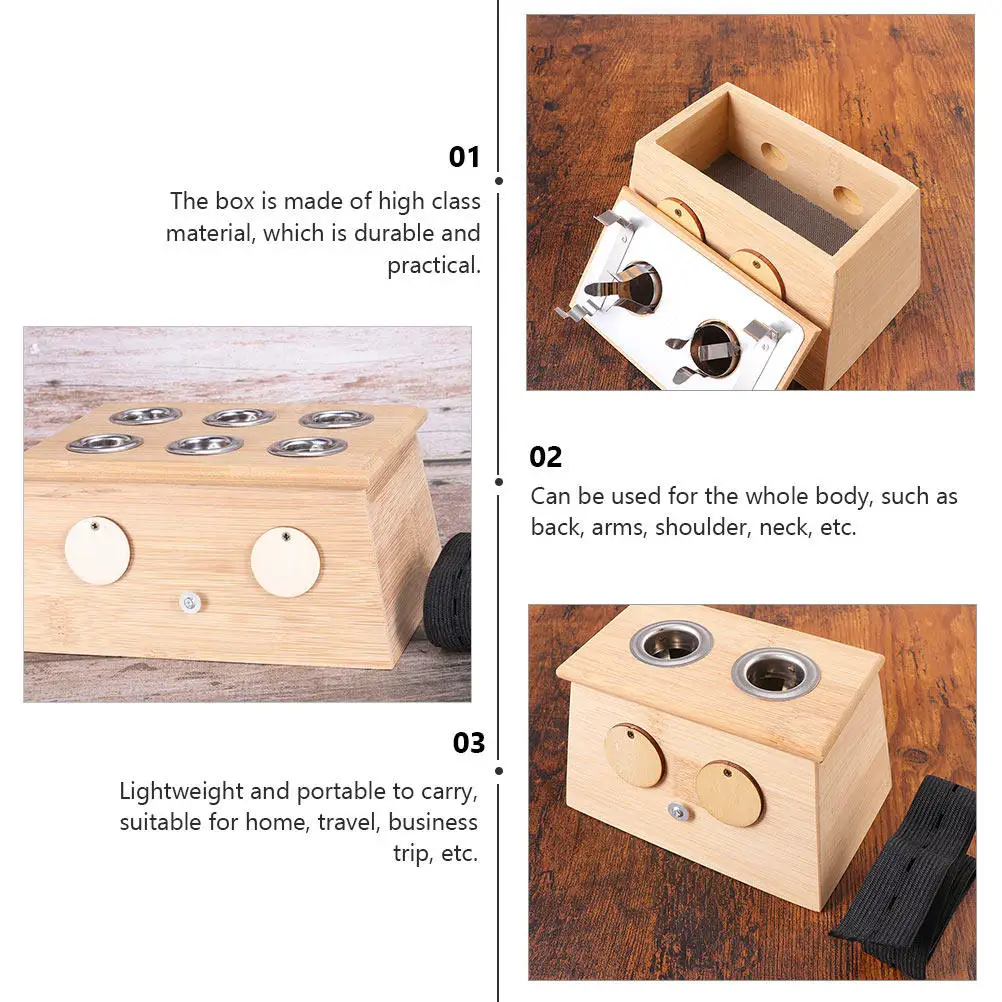 

Набор из 2 бамбуковых коробок для моксотерапии, утолщенные держатели для моксы, для полной терапии плеч и шеи, портативные, для домашнего и салонного использования