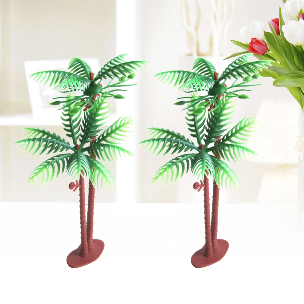 

10 Pcs Greenery Decoration Simulation Tree Model Miniature Coconut Palm Landscape