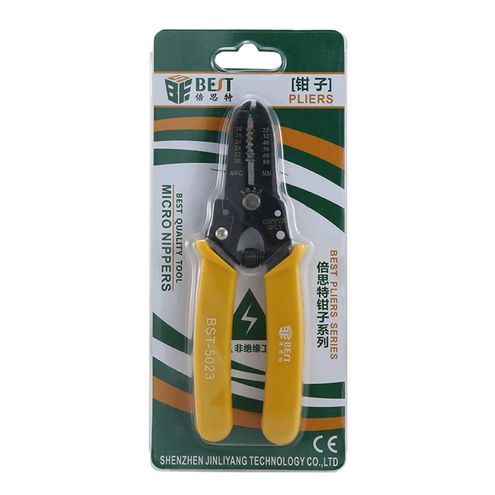 6 inch Multifunction Wire Stripper PVC Handle+42# Steel Decrustation Pliers Peelable 0.25-0.8mm²/20-30AWG Wire