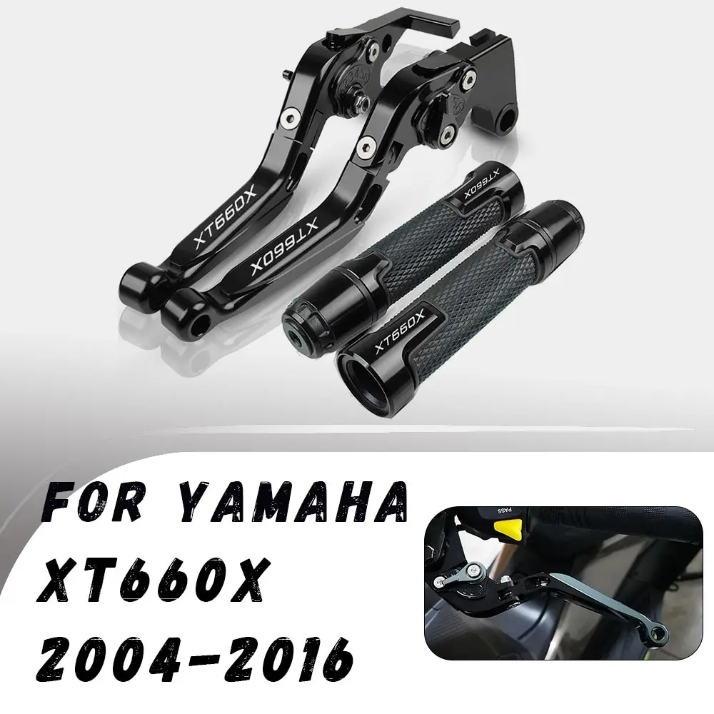 

For Yamaha XT660X 2004-2016 CNC Folding Brake Clutch Lever Handbrake Handlebars Grip Handle Hand Grips Motorcycle Accessories