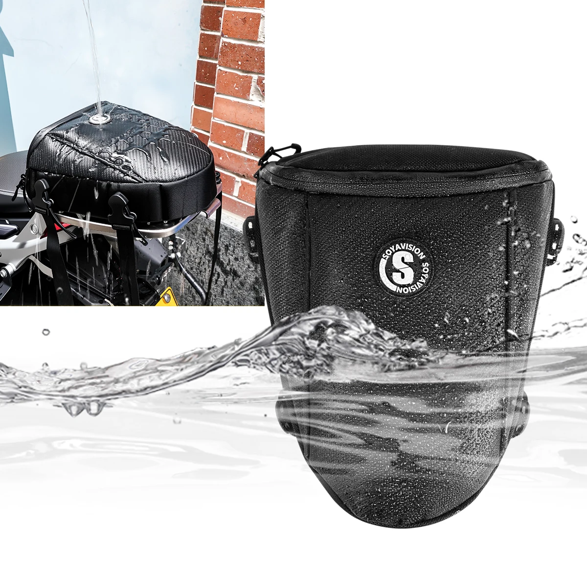 

Multifunction Motorcycle Rear Seat Bag Waterproof Motorcycle Tail Bag Large Capacity Motocross Rider Shoulder Bag with Raincover