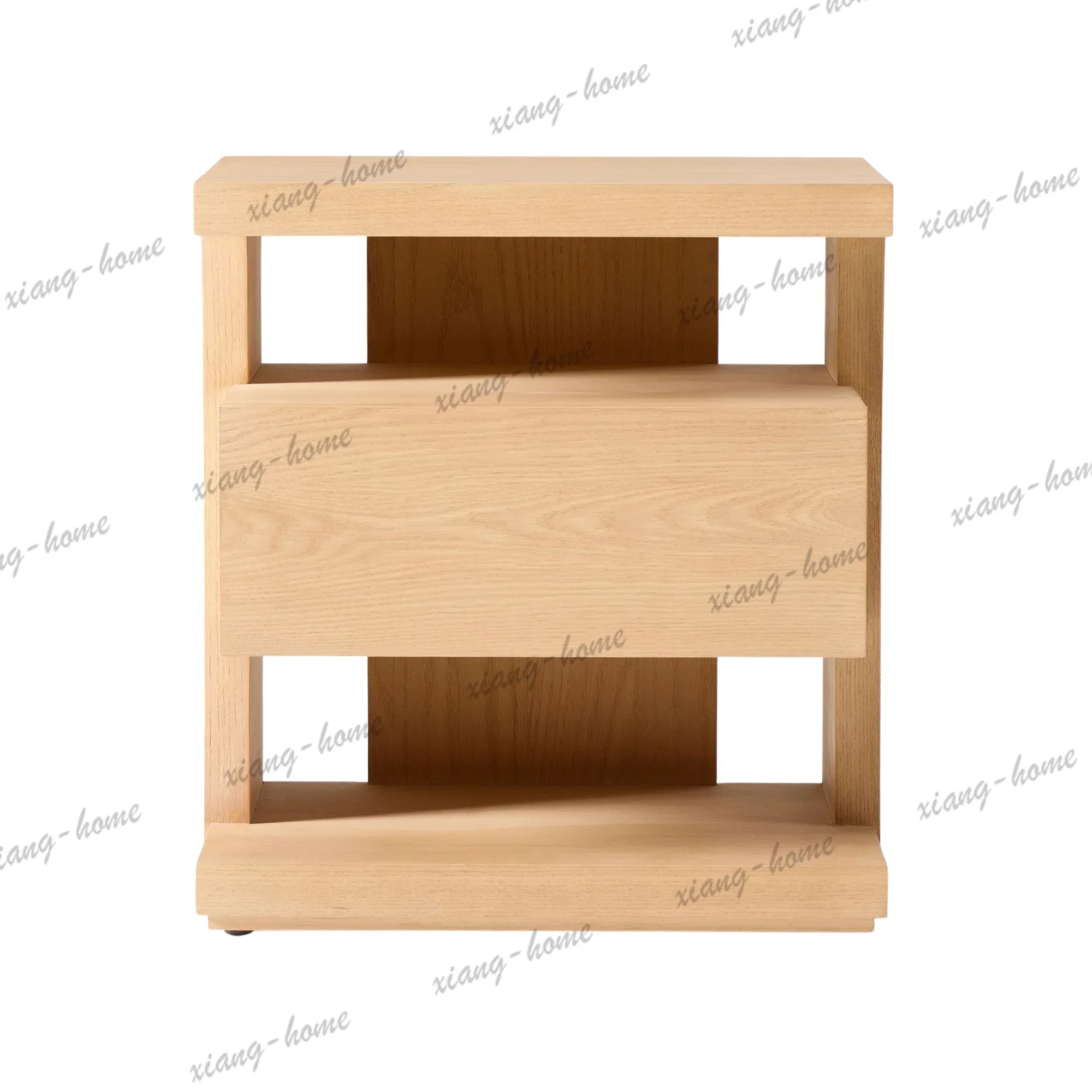 Best Sellers Minimalist Solid Wood Side Table Nightstand With Floating Drawer And Open Storage For Hotel Bedroom Furniture