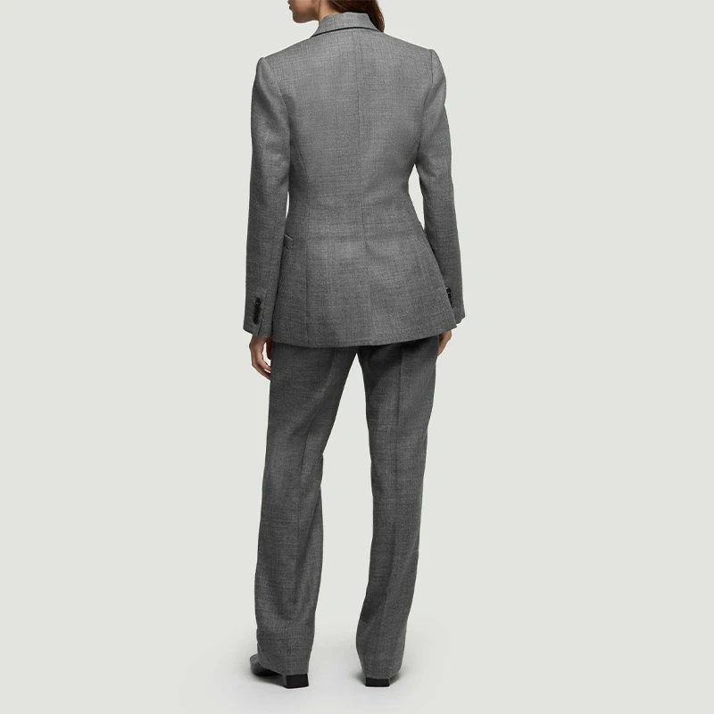 مكتب تخفيف المرأة 3 قطعة مجموعة شيك تشيلسي بليزرات معطف واحدة الصدر سترة سستة مستقيم بانت 2025 جديد اليومية سيدة البدلة