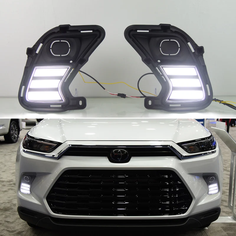 Car Led Drl  For Toyota Grand Highlander 2024 2025  Turn Signal Indicator Daytime Running Lights Auto Accessories Daylight