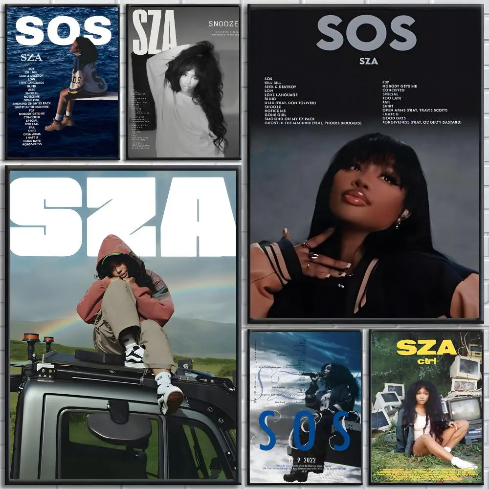 Singer S-SZA Poster poster Self-adhesive wall stickers, suitable for room decoration, high-quality printing.