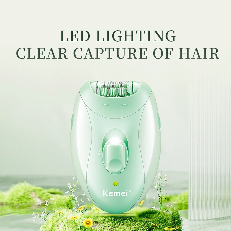 Kemei Face Body Hair Removal Lady Bikini Trimmer Shaving Machine Rechargeable Women Epilator Electric Shaver Razor KM-6037