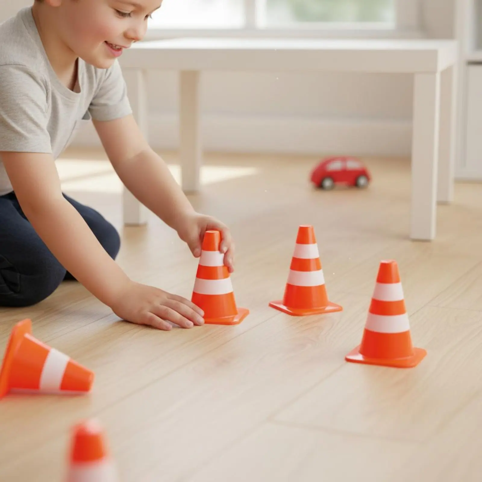 Miniature Traffic Cone Realistic Design Toy Street Cones and Barriers Toy Street Barrier Even without Burrs