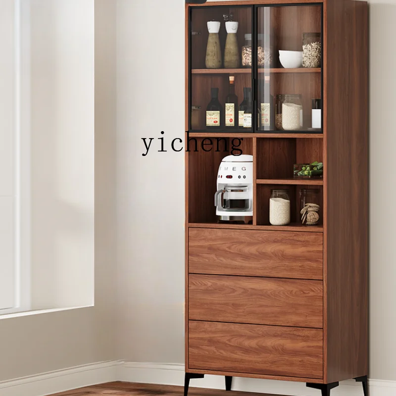 

ZF Simple Solid Wood Sideboard Dining Room Wall Integrated Kitchen Cabinet Storage