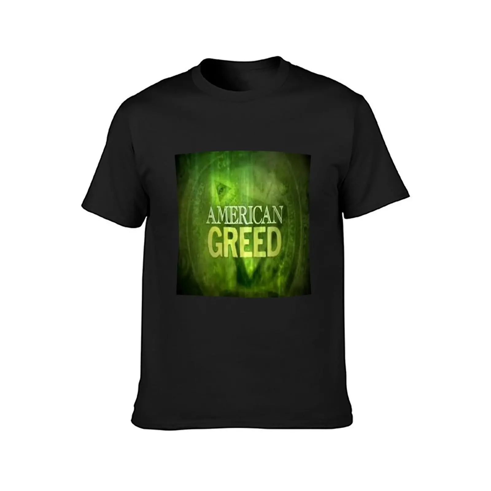 AMERICAN GREED (CASH BACKGROUND) T-Shirt new edition korean fashion anime clothes mens graphic t-shirts anime