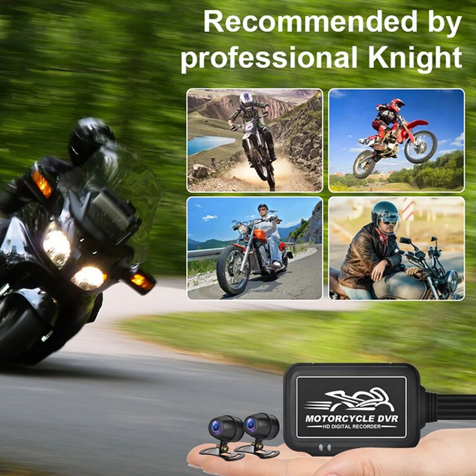 

Motorcycle Driving Recorder 1080P HD 150 Degree Wide Angle Motorbike Dash Camera IP67 Waterproof for Scooters ATVs