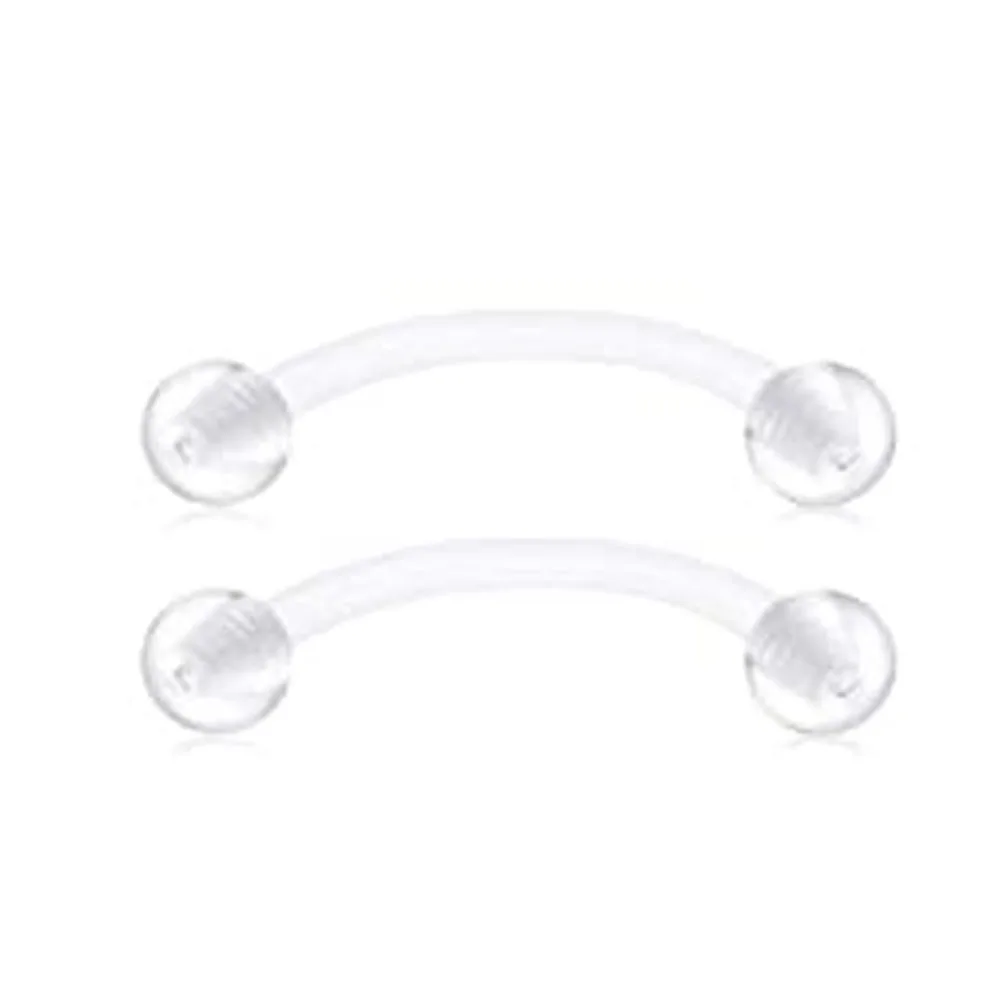 14G 16G Eyebrow Piercing Fixer Bioflex Plastic Rings