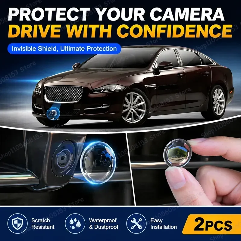 For Jaguar XJ 2015-2019 360 Degree Reverse Camera Cover Scratch Proof PC Lens Protector Sticker Set for Backup Camera