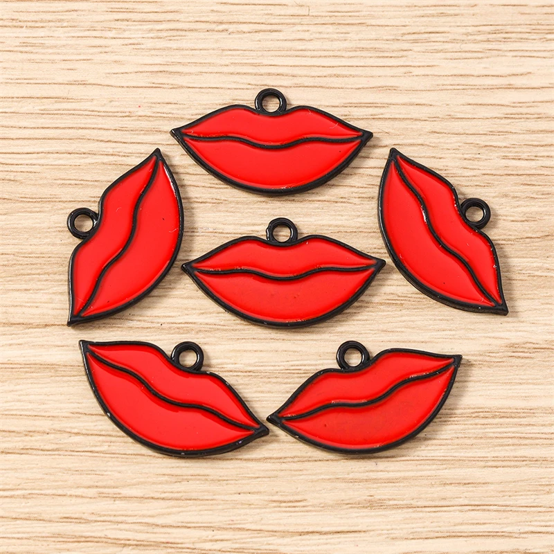 10 Stück niedliche, gemischte Emaille-Anhänger für Make-up-Taschen, Lippenstift-Anhänger für die Schmuckherstellung, Ohrhänger, Halsketten, DIY-Bastelzubehör – Detail 12