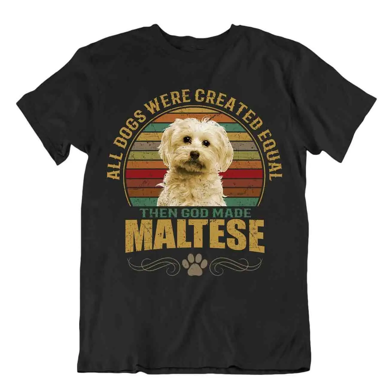 Men's T-shirt Maltese Dog Pet Lovers Best Friend Cute Funny Vintage Tee