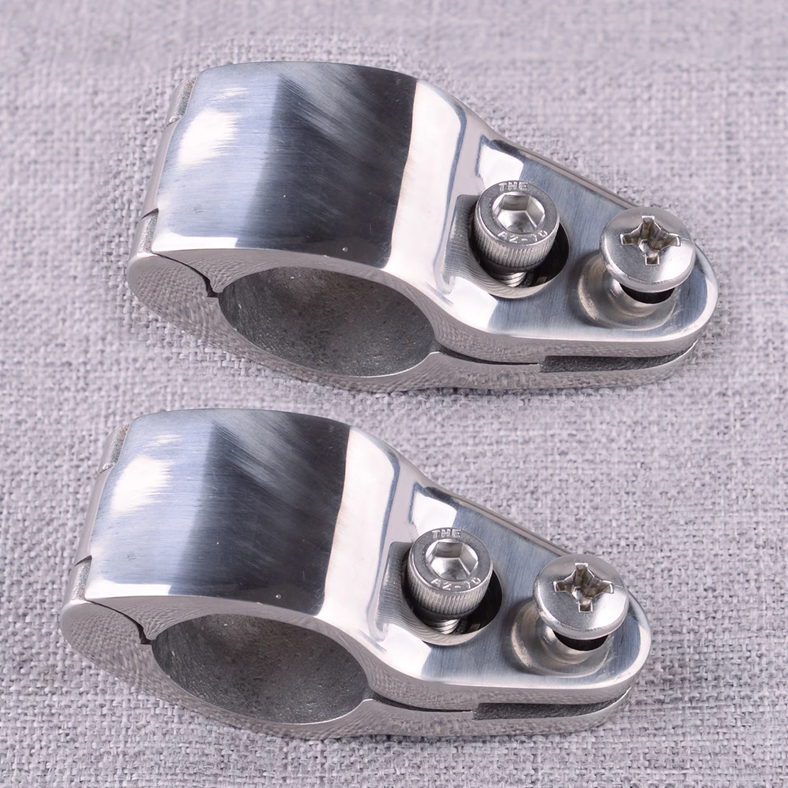 

2Pcs 1" 25mm Boat Yacht Bimini Top Fitting Hinged Jaw Slide Marine Hardware Silver Stainless Steel