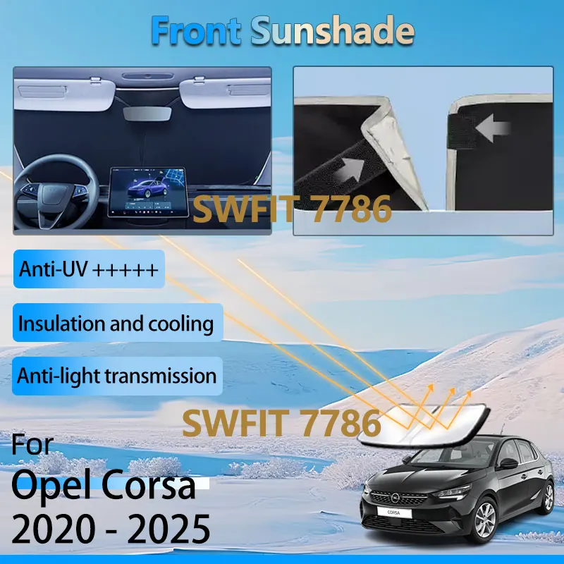 

Передний солнцезащитный козырек для Vauxhall Opel Corsa Electric 2020-22025, аксессуары, козырек для окна, теплоизоляция, водонепроницаемые детали солнцезащитного козырька