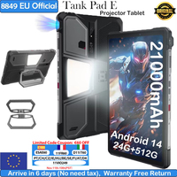 8849 Tank Pad E Unihertz Rugged Tablet with Projector 21000mAh 4G Android 14  24GB 512GB(2TB Expand) Phone Tablet  10.95 inch