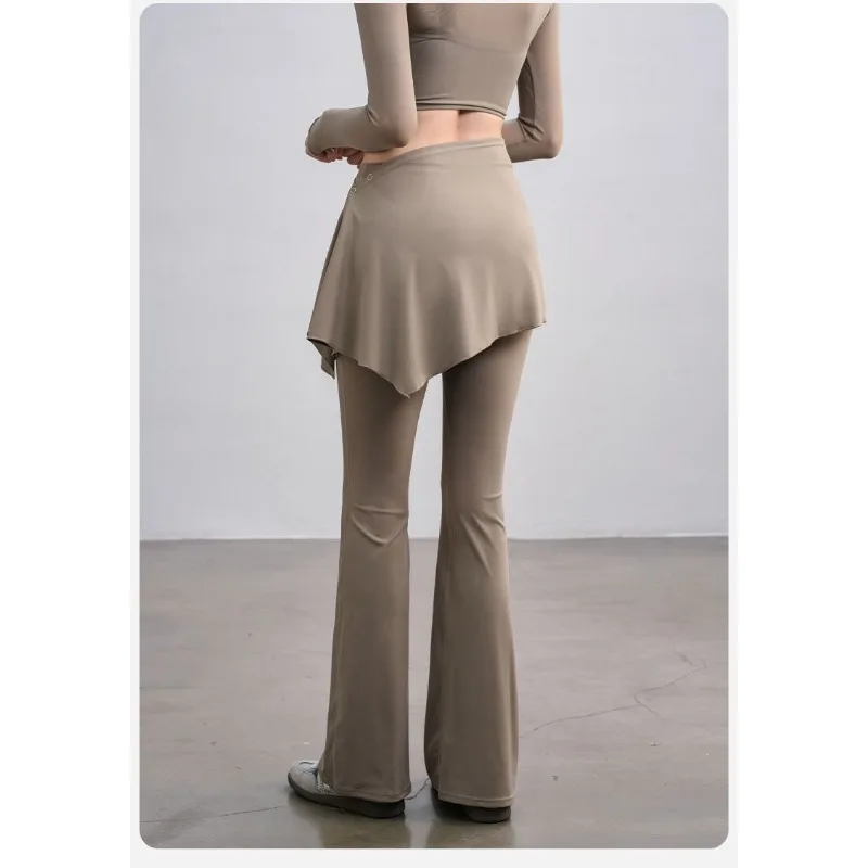 Leggings for Women Fake Two-piece Yoga Pants Autumn Winter New Style Micro-pull Pants Butt Lift Pilates Sports Suit Fitness