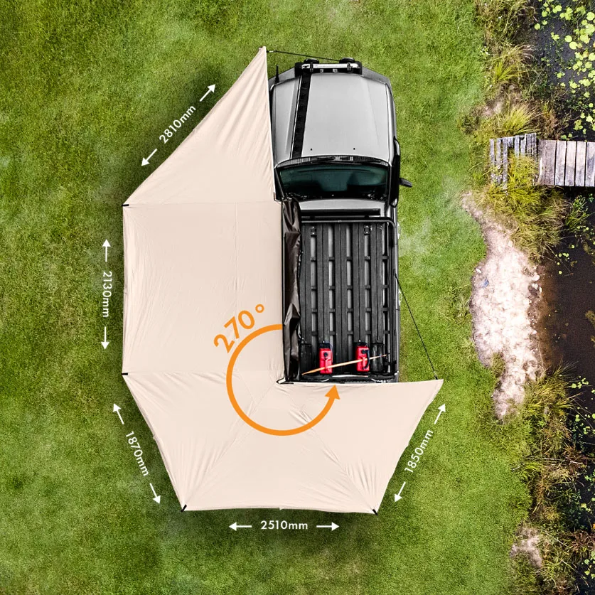 

Car Side 270 Degree Awning Outdoor Camping Sunshade Waterproof 4x4 off Road Car Roof Awning for Cars