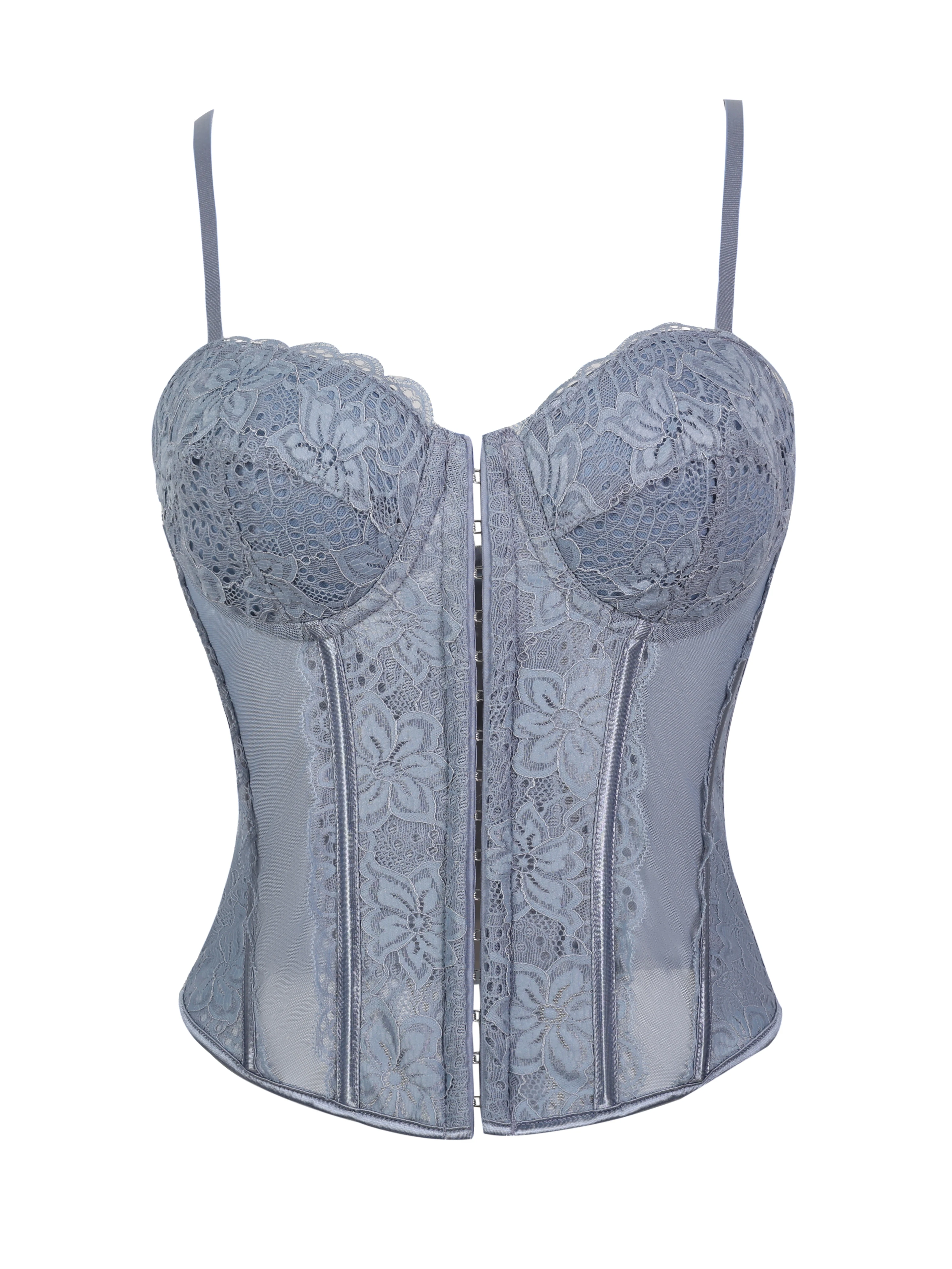 مشد علوي شفاف مبطن بالدانتيل للنساء