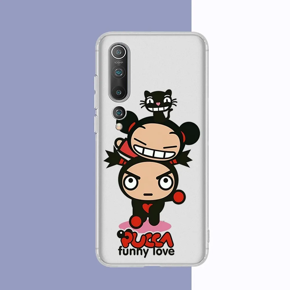 Cartoon Pucca Garu Phone Case For Samsung S 20 21 22 23 for Redmi Note7 8 9 10 for Huawei P20 30 40 Clear Case