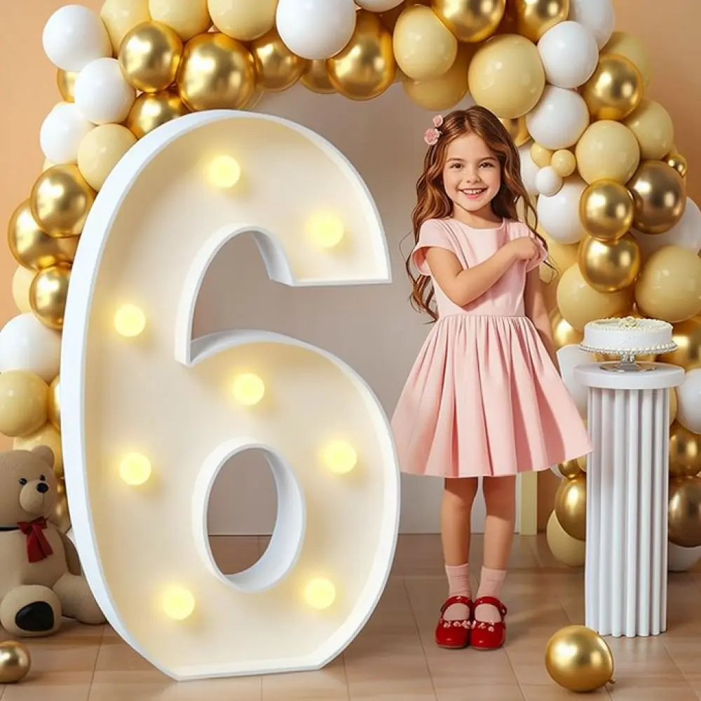 Giant Light Up Number Sign LED Marquee KT Board For Birthday Party Anniversary Event Celebration Photo Prop Decor