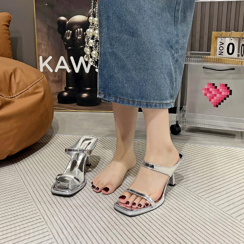 Summer Fashion French Square Toe Ladies Sandals 2026 New Stiletto Design Sandals Comfortable Office Ladies High Heels Selling view 4