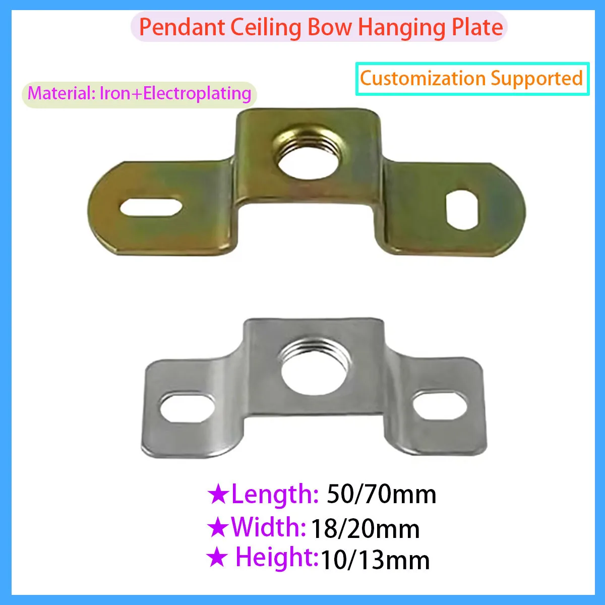 

Suspended Ceiling Arched Hanging Plate I-shaped Iron Sheet Wall Lamp Fixed Metal Back Strip Thickness 0.8/1.5mm