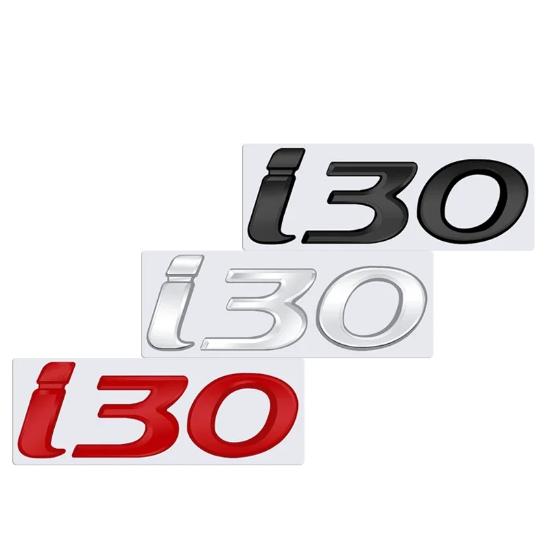3D For Hyundai I30 Logo Emblem Glossy Black Chrome Silver Red Metal Badge Decal Car Sticker Accessories view 5