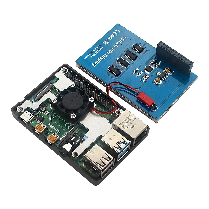 Kit Raspberry Pi 4 modèle B, 2 Go, 4 Go, 8 Go de RAM, boîtier de carte, ventilateur de refroidissement, 4K HD, câble vidéo, alimentation