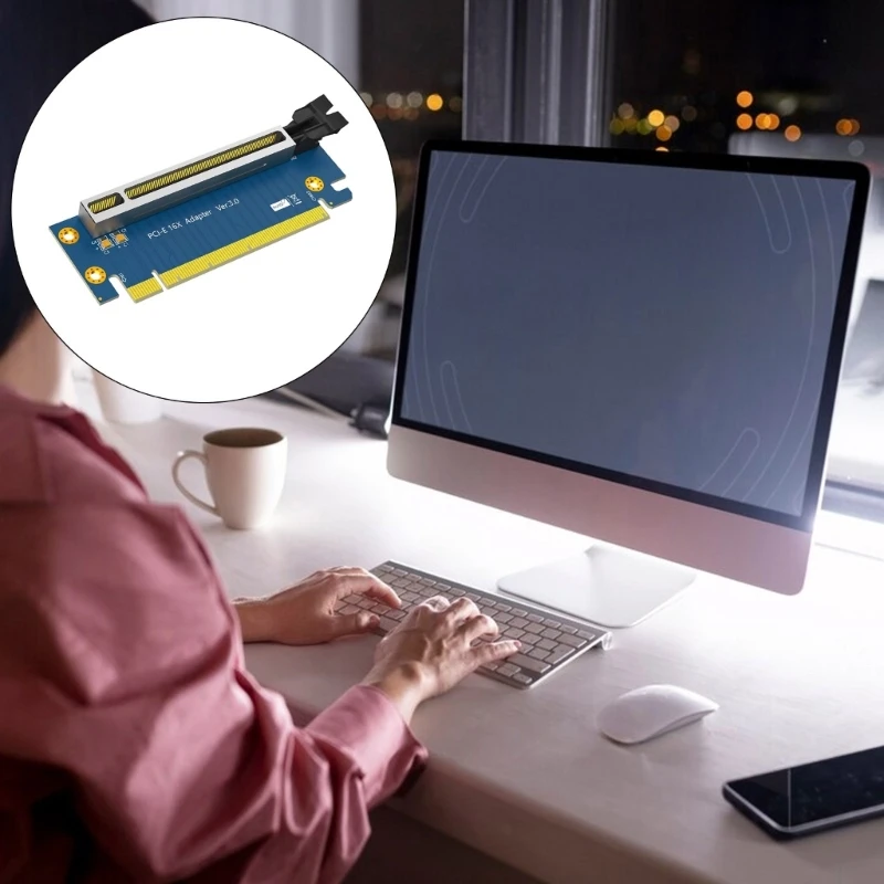 

90 Degree PCIExpress 16X Flexible Expansion Card Extender Cable Connector For Computer Interfaces Enhancement