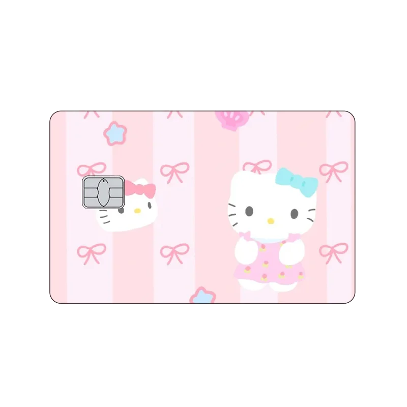 Customizable Anime Sanrios Kawaii Credit Debit Card Skin Stickers for Star Laser Glitter Hello Kittty Anti-scratch Film Tape Toy