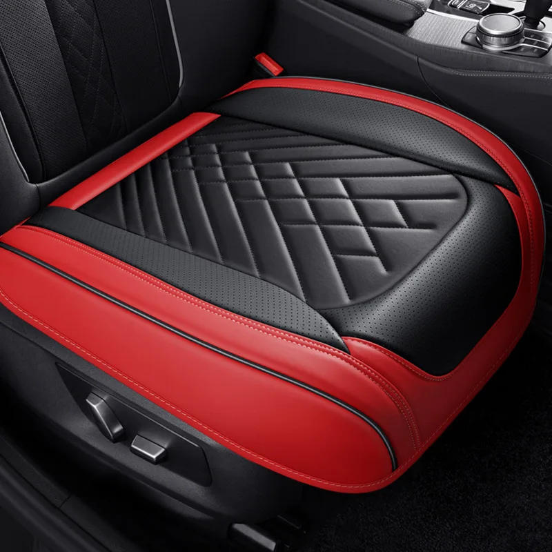 3PCS Nappa Leather Car Seat Cover Full Wrap Single Seat All Season Universal Breathable Anti-Slip Cushion Set for Auto