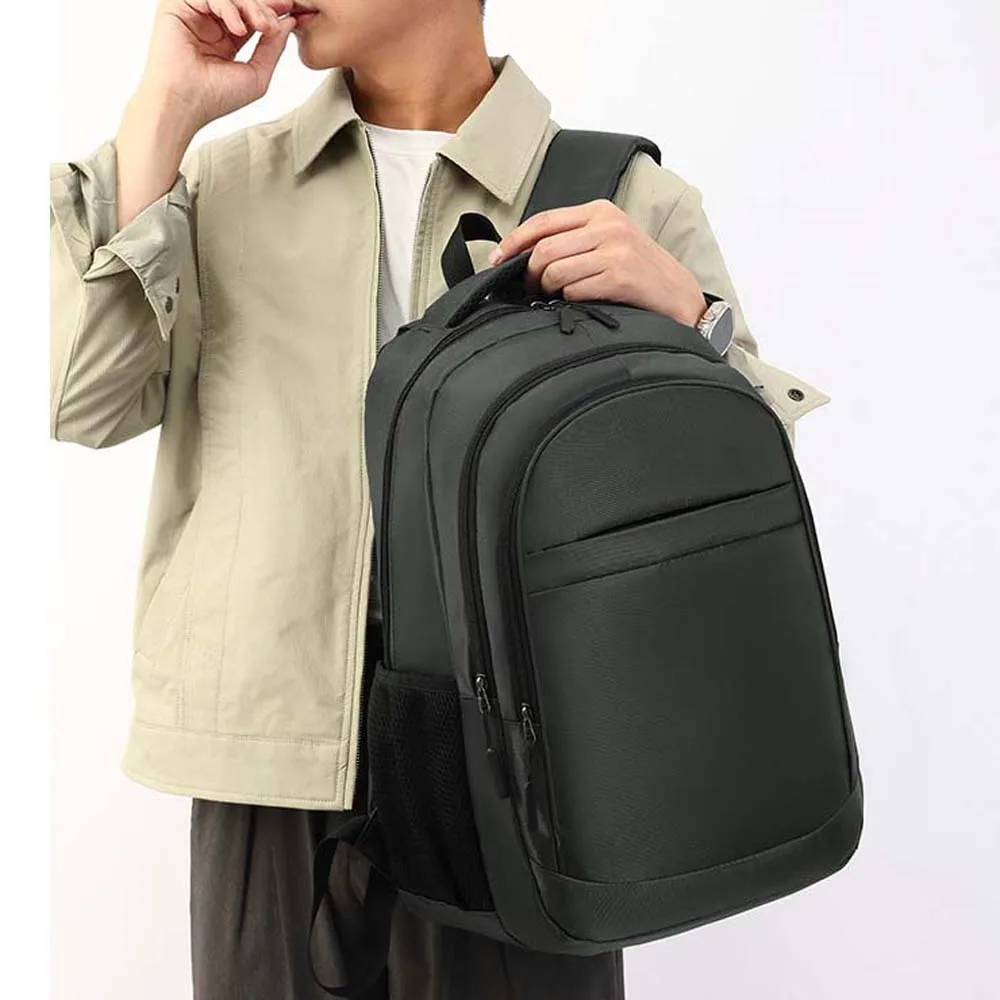 

Oxford Cloth Waterproof Men's Backpack Korean Style Casual Solid Color Shoulder Bag Multi Functional Adjustable Strap