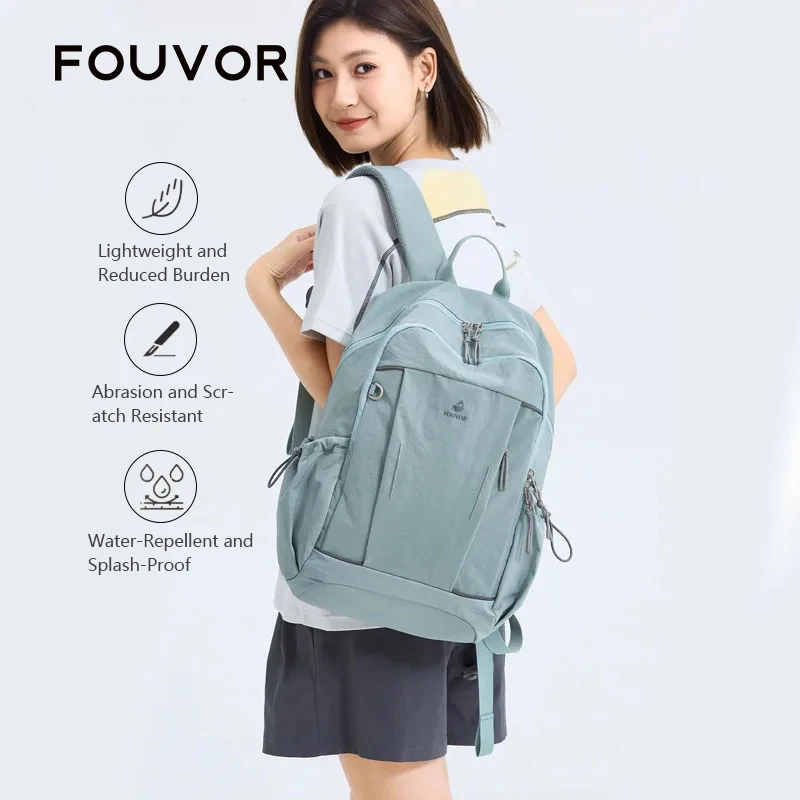 

Fouvor Women's Fashion Canvas Backpack Lightweight Laptop Backpack 2026 Travel Sports College Student School Bag 3073-01 3073-13