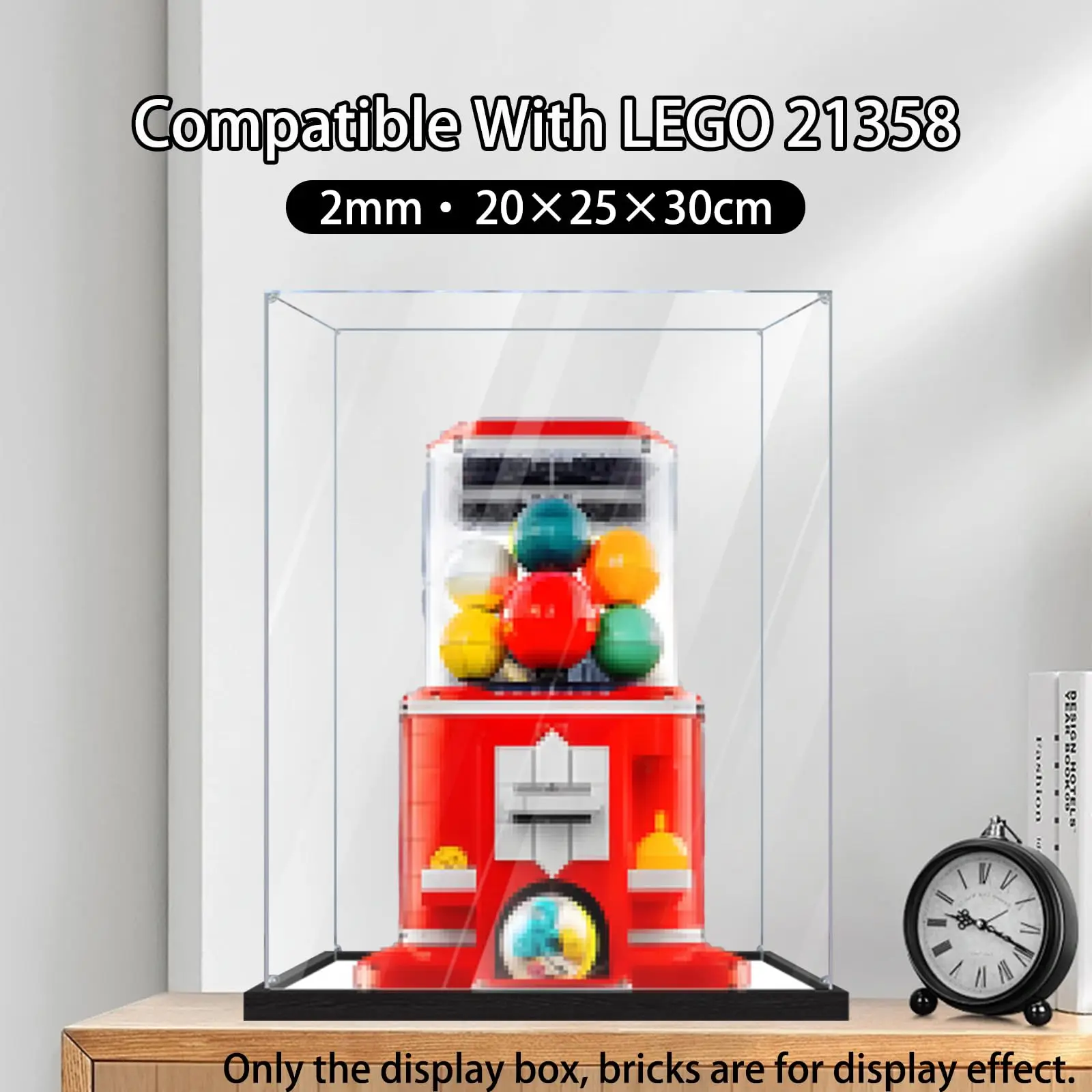 Acrylic Display Case Compatible with Lego 21358 Minifigure Vending Machine Model,Clear Dustproof Storage Box(Model Not Included)