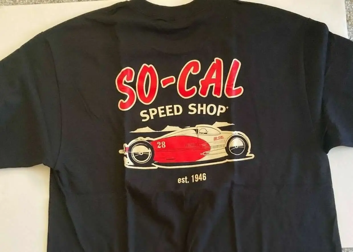 Мужская черная футболка So-Cal Speed Shop, дышащая майка для живота (1040), 100% хлопок