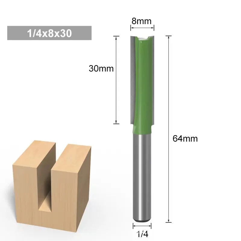 1/4'' 6mm Schaft Einzel- und Doppelschlitzfräser für Holz, 6MM Wolframkarbid-Fräser, Holzbearbeitungswerkzeug-Set