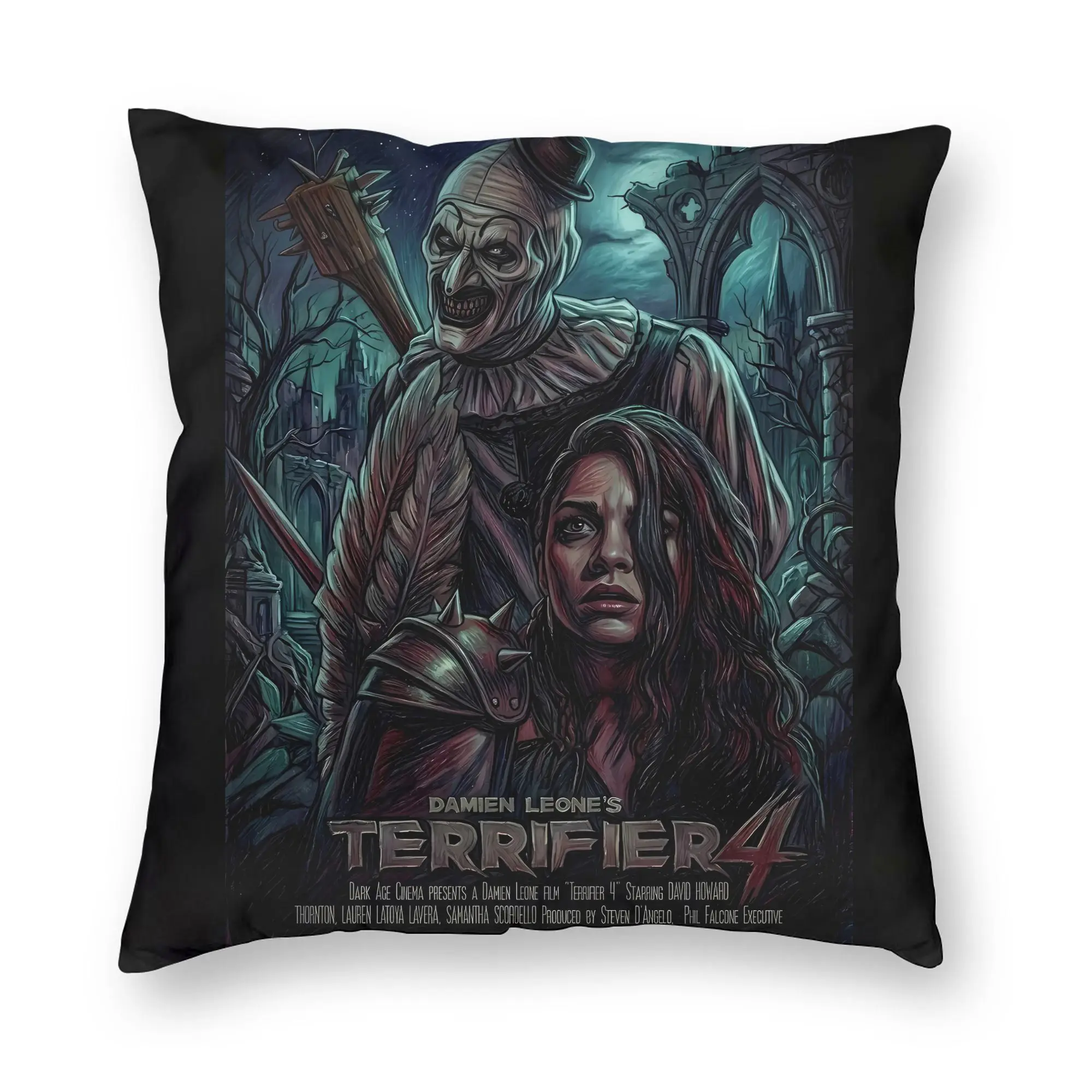 Terrifier Movie Pillow Cover  Custom Cushion Cover Funny Pillow Case For Sofa Car Home Decor