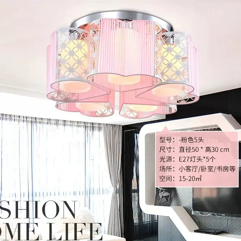 

Modern concise warm ceiling lamp bedroom children's room romantic Creative Star Moon LED pink ceiling lamp